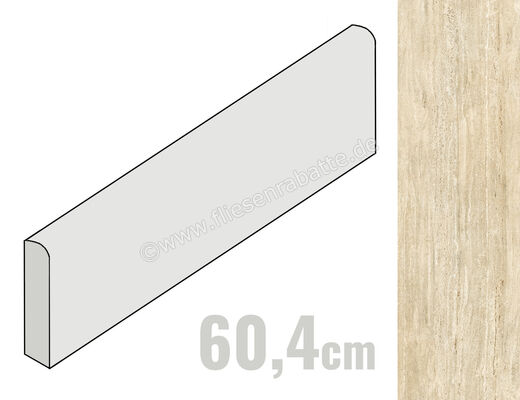  Fioranese Senzatempo Beige 7.5x60.4 cm Sockel Matt Strukturiert Naturale TTB602R | 580292