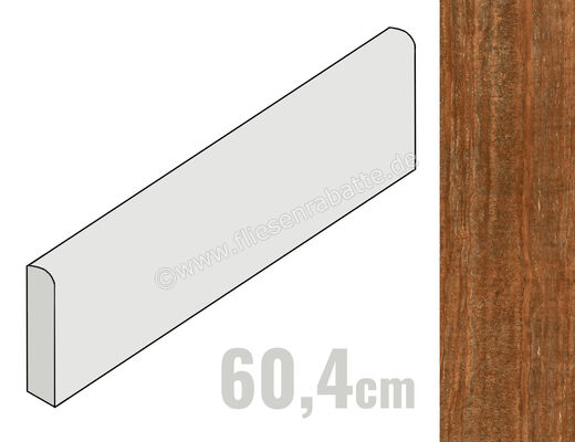  Fioranese Senzatempo Rosso Persia 7.5x60.4 cm Sockel Matt Strukturiert Naturale TTB605R | 580295