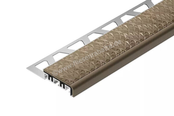  Schlüter Systems TREP-V 42 Treppenprofil Trägerprofil (42 mm / 12 mm), Alu, Natur, matt eloxiert, R 10 Aluminium HB - Hellbeige H&ouml;he: 9 mm L&auml;nge: 2 m TVL42HB90/200 | 580974