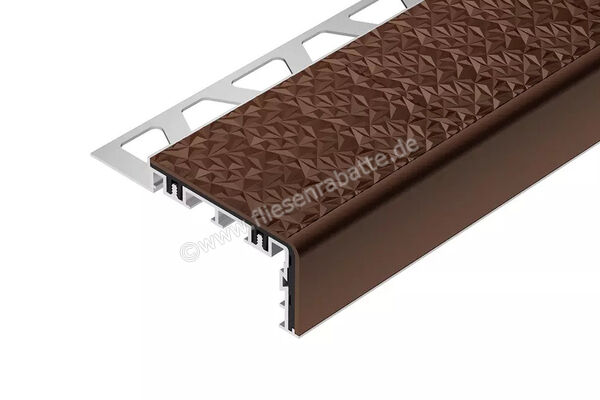  Schlüter Systems TREP-V 60 Treppenprofil Trägerprofil (60 mm / 32 mm), Alu, Natur, matt eloxiert, R 10 Aluminium NB - Nussbraun H&ouml;he: 9 mm L&auml;nge: 2 m TVL60NB90/200 | 580989