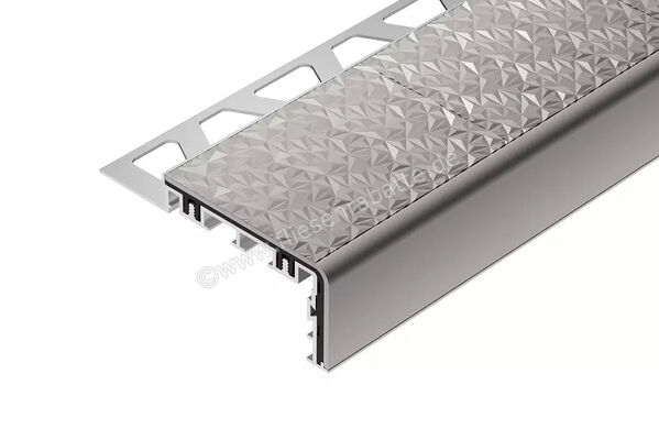  Schlüter Systems TREP-V 60 Treppenprofil Trägerprofil (60 mm / 32 mm), Alu, Natur, matt eloxiert, R 10 Aluminium SG - Steingrau H&ouml;he: 12,5 mm L&auml;nge: 2 m TVL60SG125/200 | 580995