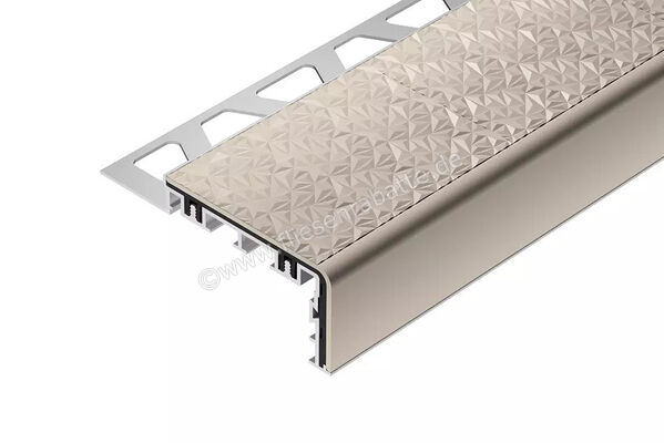  Schlüter Systems TREP-V 60 Treppenprofil Trägerprofil (60 mm / 32 mm), Alu, Natur, matt eloxiert, R 10 Aluminium SP - Softpfirsich H&ouml;he: 12,5 mm L&auml;nge: 1 m TVL60SP125/100 | 581001
