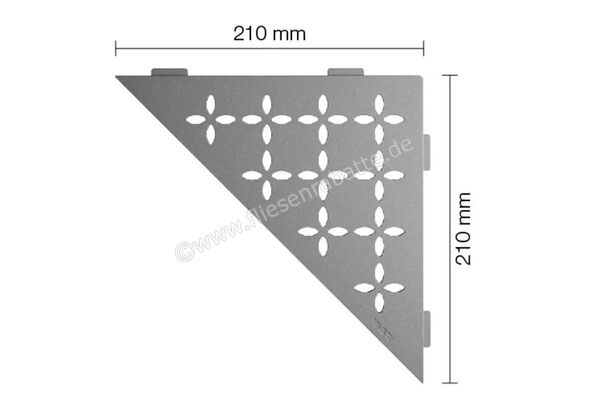  Schlüter Systems SHELF-E-S1 Wand-Ablagesystem Floral Aluminium TSG - strukturbeschichtet grau H&ouml;he: 210 mm Breite: 210 mm SES1D5TSG | 581073