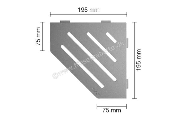  Schlüter Systems SHELF-E-S2 Wand-Ablagesystem Wave Aluminium TSG - strukturbeschichtet grau H&ouml;he: 195 mm Breite: 195 mm SES2D10TSG | 581097