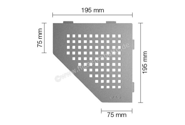  Schlüter Systems SHELF-E-S2 Wand-Ablagesystem Square TSG Aluminium TSG - strukturbeschichtet grau H&ouml;he: 195 mm Breite: 195 mm SES2D3TSG | 581103