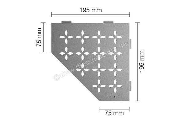  Schlüter Systems SHELF-E-S2 Wand-Ablagesystem Floral Aluminium TSG - strukturbeschichtet grau H&ouml;he: 195 mm Breite: 195 mm SES2D5TSG | 581109