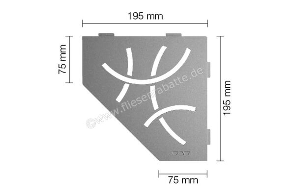  Schlüter Systems SHELF-E-S2 Wand-Ablagesystem Curve Aluminium TSG - strukturbeschichtet grau H&ouml;he: 195 mm Breite: 195 mm SES2D6TSG | 581115
