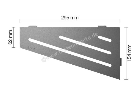  Schlüter Systems SHELF-E-S3 Wand-Ablagesystem Wave Aluminium TSG - strukturbeschichtet grau H&ouml;he: 154 mm Breite: 295 mm SES3D10TSG | 581127