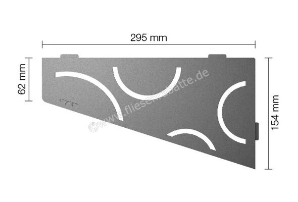  Schlüter Systems SHELF-E-S3 Wand-Ablagesystem Curve Aluminium TSG - strukturbeschichtet grau H&ouml;he: 154 mm Breite: 295 mm SES3D6TSG | 581136