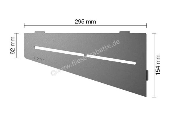  Schlüter Systems SHELF-E-S3 Wand-Ablagesystem Pure Aluminium TSG - strukturbeschichtet grau H&ouml;he: 154 mm Breite: 295 mm SES3D7TSG | 581139