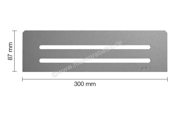  Schlüter Systems SHELF-N-S1 Wand-Ablagesystem Wave Aluminium TSG - strukturbeschichtet grau H&ouml;he: 300 mm Breite: 87 mm SNS1D10TSG | 581145