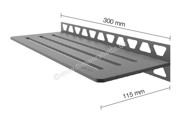  Schlüter Systems SHELF-W-S1 Wand-Ablagesystem Wave Aluminium TSG - strukturbeschichtet grau H&ouml;he: 300 mm Breite: 87 mm SWS1D10TSG | 581160