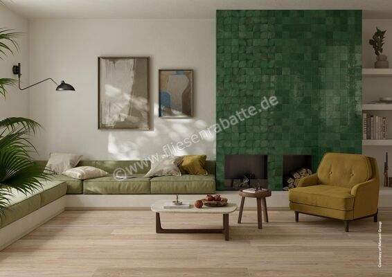  Marazzi Lume Green 10x10 cm Dekor 3D Dew Glänzend Strukturiert Lux MQ88 | 583006
