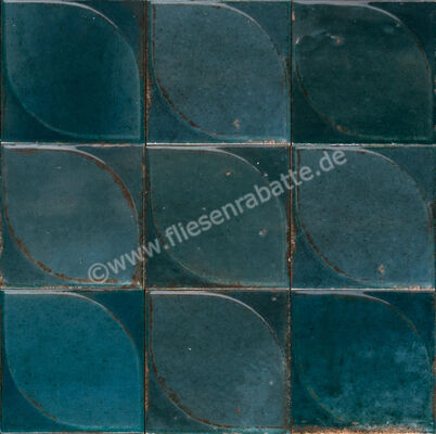  Marazzi Lume Blue 10x10 cm Dekor 3D Dew Glänzend Strukturiert Lux MQ86 | 583054