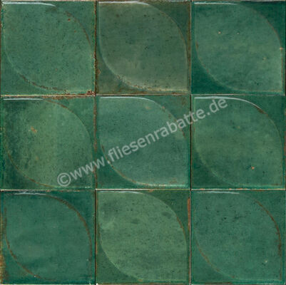  Marazzi Lume Green 10x10 cm Dekor 3D Dew Glänzend Strukturiert Lux MQ88 | 583060
