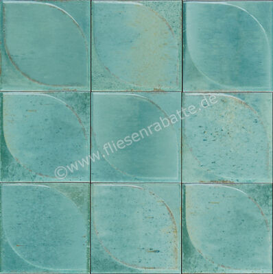  Marazzi Lume Turquoise 10x10 cm Dekor 3D Dew Glänzend Strukturiert Lux MQ89 | 583066