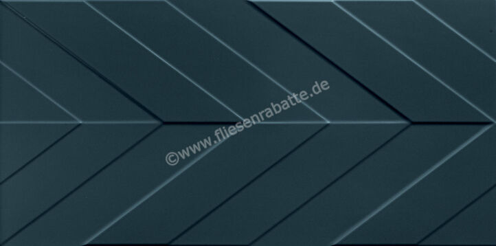  Marca Corona 4D Deep Blu 40x80 cm Wandfliese 3D Chevron Matt Strukturiert Naturale D734 | 583240