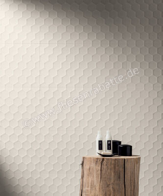  Marca Corona 4D White 40x80 cm Wandfliese 3D Hexagon Matt Strukturiert Naturale D729 | 583291