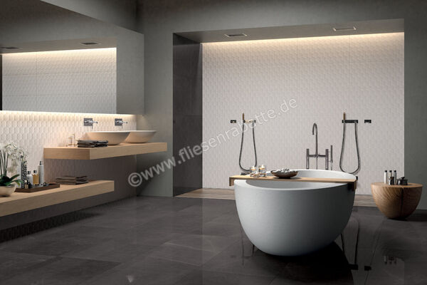  Marca Corona 4D White 40x80 cm Wandfliese 3D Hexagon Matt Strukturiert Naturale D729 | 583297