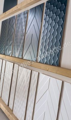  Marca Corona 4D Deep Blu 40x80 cm Wandfliese 3D Hexagon Matt Strukturiert Naturale D733 | 583318