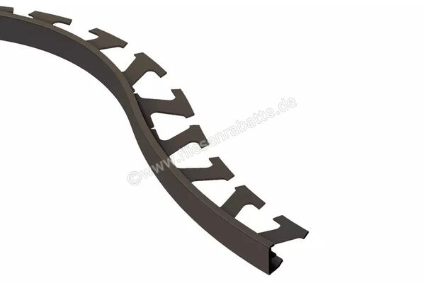  Schlüter Systems SCHIENE-AC Abschlussprofil Radiusstanzung Aluminium SB - Schwarzbraun H&ouml;he: 3 mm L&auml;nge: 2,5 m R/A30SB | 583378