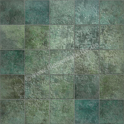  Dune Ceramica Tahiti Emerald 14.7x14.7 cm Bodenfliese / Wandfliese Glänzend Strukturiert Glossy 188826 | 583588
