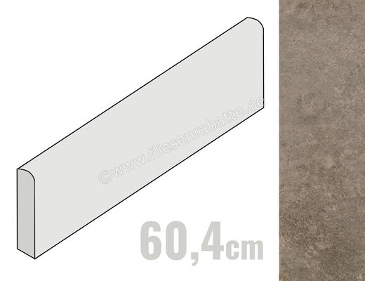  Fioranese Montpellier Moka 7.5x60.4 cm Sockel Matt Strukturiert Naturale MPB608R | 584020