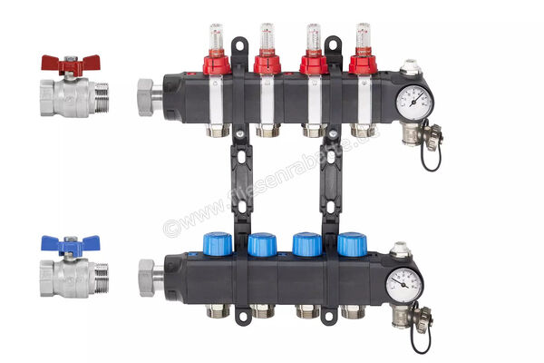  Schlüter Systems BEKOTEC-THERM-HVP Heizkreisverteiler 4-fach Vor- und Rücklaufmodule für Kunststoffverteiler Set, bestehend aus Vor- und Rücklauf. BTHVT4DK | 584665