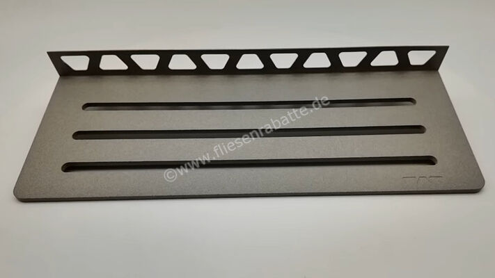  Schlüter Systems SHELF-W-S1 Wand-Ablagesystem Wave Aluminium TSSG - strukturbeschichtet steingrau H&ouml;he: 50 mm Breite: 115 mm L&auml;nge: 0,3 m SWS1D10TSSG | 584746