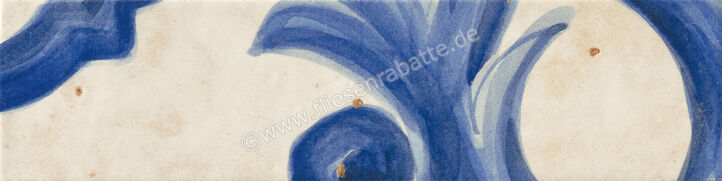  Marca Corona Miniature Fregio Blu Maiolica 6x24 cm Wandfliese Glänzend Strukturiert Lucido J368 | 584761