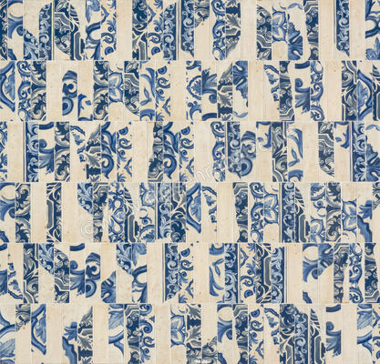  Marca Corona Miniature Fregio Blu Maiolica 6x24 cm Wandfliese Glänzend Strukturiert Lucido J368 | 584779