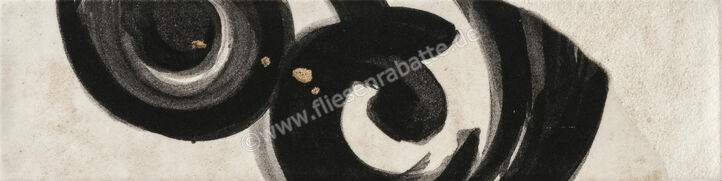  Marca Corona Miniature Fregio Nero Maiolica 6x24 cm Wandfliese Glänzend Strukturiert Lucido J369 | 584794