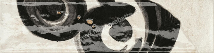  Marca Corona Miniature Fregio Nero Maiolica 6x24 cm Wandfliese Glänzend Strukturiert Lucido J369 | 584797
