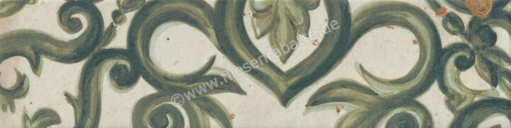  Marca Corona Miniature Fregio Verde Maiolica 6x24 cm Wandfliese Glänzend Strukturiert Lucido J370 | 584803