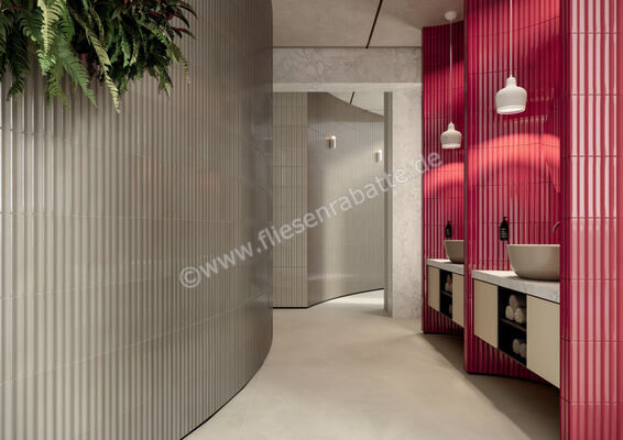  Marca Corona Miniature Rima Tortora 6x24 cm Wandfliese Glänzend Strukturiert Lucido K054 | 585679