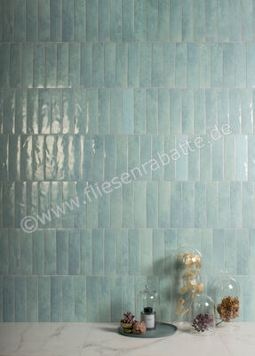  Marca Corona Miniature Soda Soda Azzurro Artico 6x24 cm Wandfliese Matt Strukturiert Lucido J380 | 586000