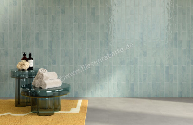 Marca Corona Miniature Soda Soda Azzurro Artico 6x24 cm Wandfliese Matt Strukturiert Lucido J380 | 586006