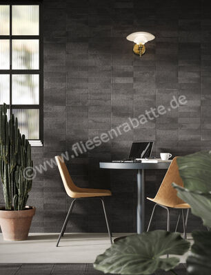  Marca Corona Miniature Fornace Nero Fumo 6x24 cm Wandfliese Matt Strukturiert Naturale J407 | 586048