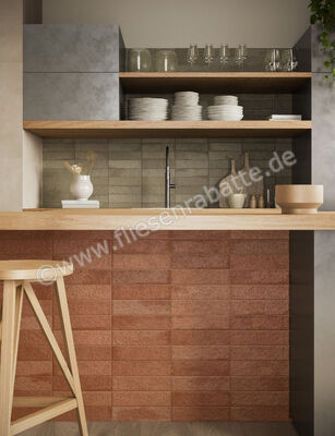  Marca Corona Miniature Fornace Rosso Mattone 6x24 cm Wandfliese Matt Strukturiert Naturale J410 | 586081