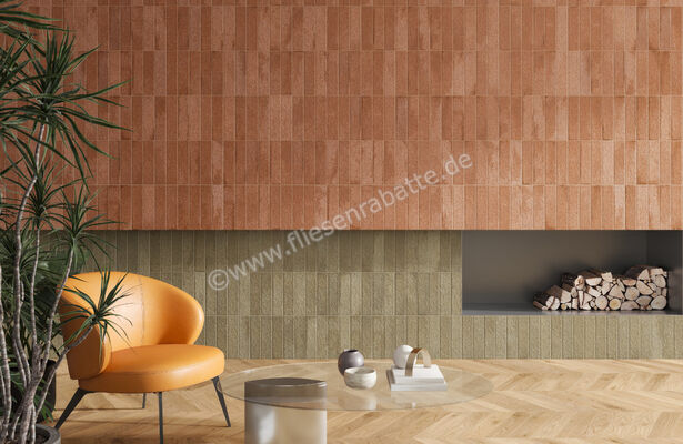  Marca Corona Miniature Fornace Rosso Mattone 6x24 cm Wandfliese Matt Strukturiert Naturale J410 | 586096