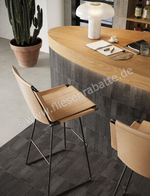  Marca Corona Miniature Fornace Formella Nero Fumo 6x24 cm Wandfliese Decori 3D Matt Strukturiert Naturale J418 | 586132