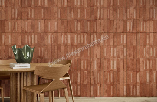  Marca Corona Miniature Fornace Formella Rosso Mattone 6x24 cm Wandfliese Decori 3D Matt Strukturiert Naturale J421 | 586162