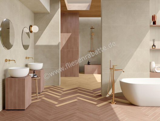  Marca Corona Longarine Calcecreta Terracotta 7.5x60 cm Bodenfliese / Wandfliese Matt Eben Naturale J848 | 590218