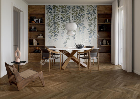  Marca Corona Elisir Royal Castano 20x120 cm Bodenfliese / Wandfliese Inserto Matt Strukturiert Naturale I888 | 590308