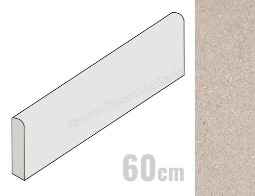  Marca Corona Phase Ecru 7.2x60 cm Sockel Matt Eben Naturale F278 | 590773
