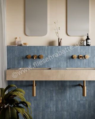  Sant Agostino Tetris Blu 5x20 cm Bodenfliese / Wandfliese Matt Strukturiert Naturale CSATETBM05 | 593893