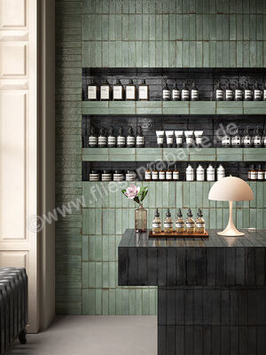  Sant Agostino Tetris Sage 5x20 cm Wandfliesen Glänzend Strukturiert Lucida CSATETGL05 | 593917