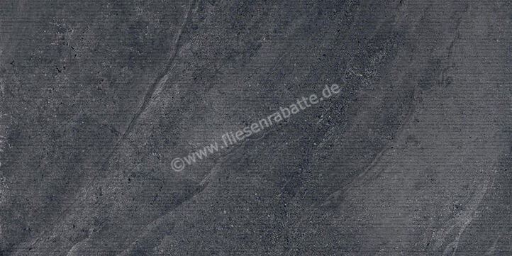  Sant Agostino Bergstone Black 60x120 cm Wandfliese Decor Rigato Matt Strukturiert Rigata CSABERB612 | 594727