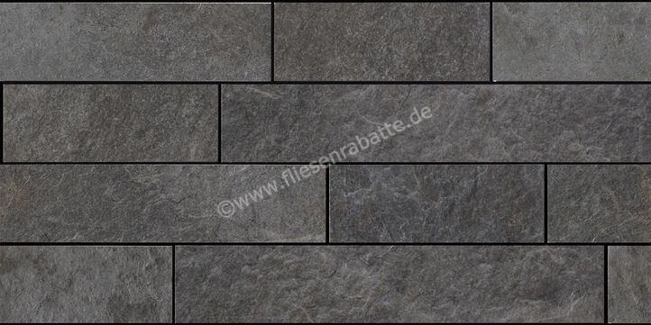 Kronos Ceramiche Rocks Silver Black 30x60 cm Bricks Matt Strukturiert Naturale KRO7446 | 59554