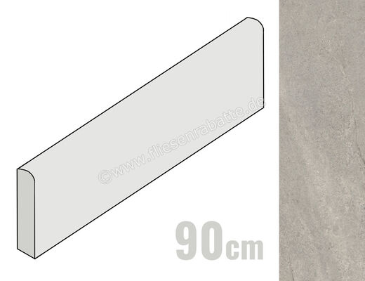  Sant Agostino Bergstone Grey 7.3x90 cm Sockel Matt Strukturiert Naturale CSABBEGR90 | 595963